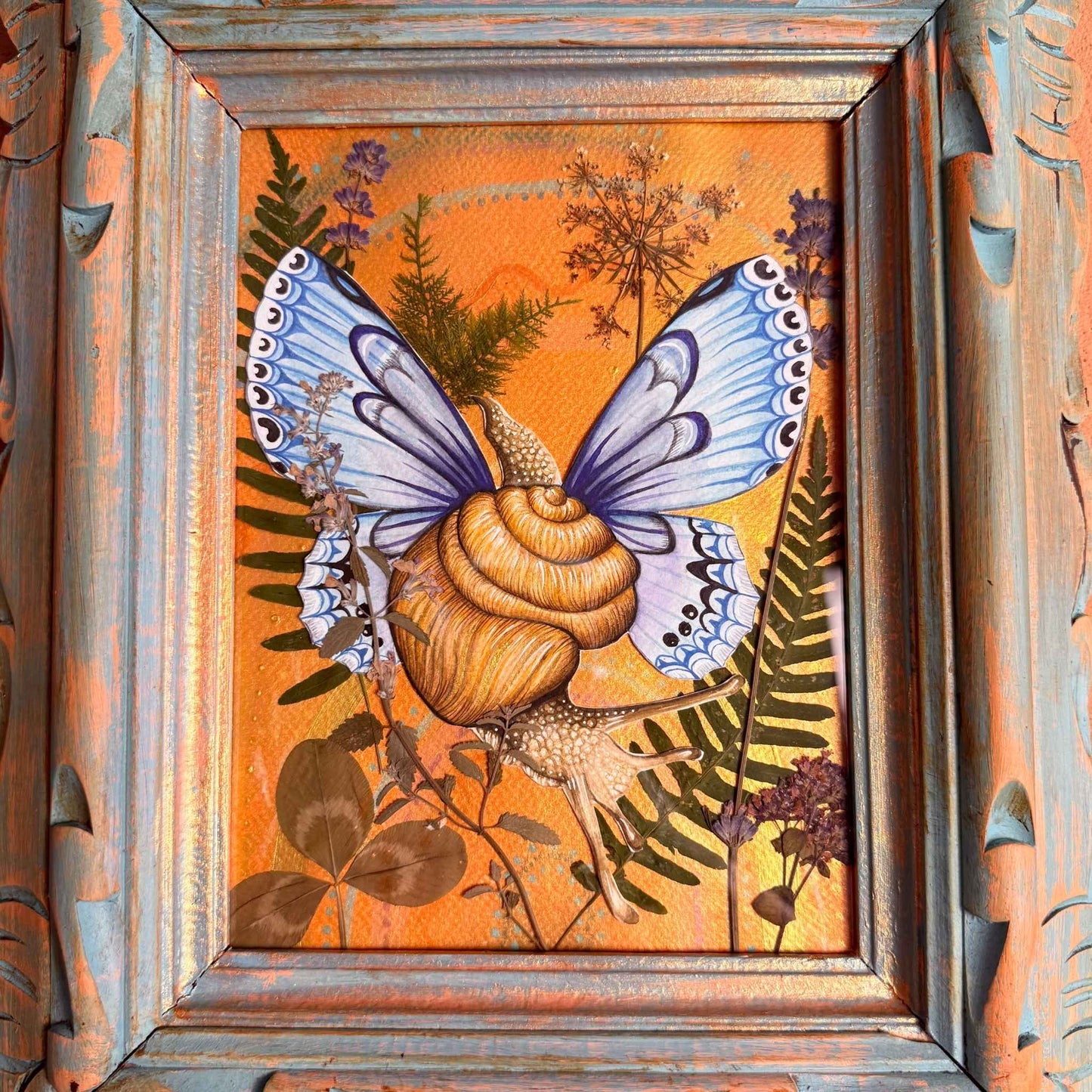 Butterfly snail & flowers