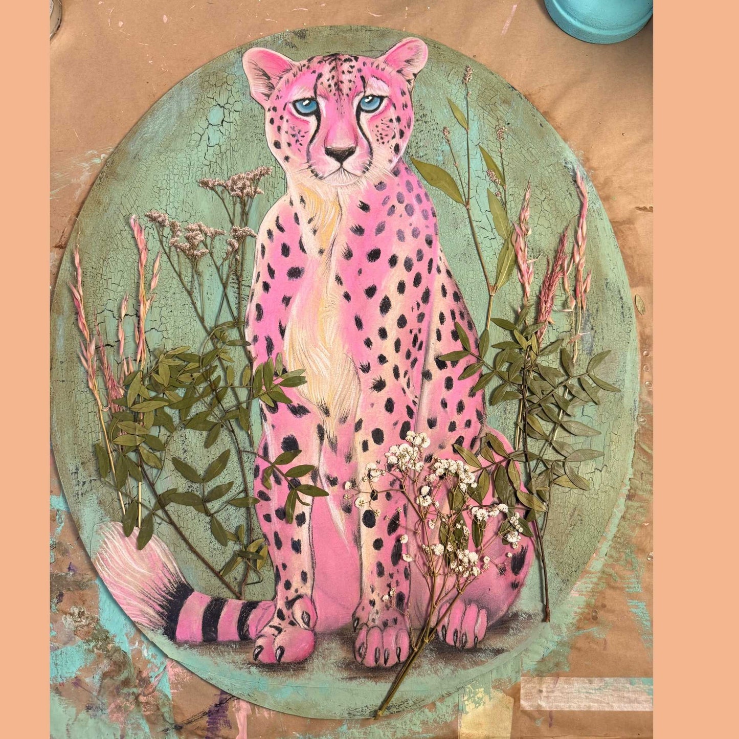 Pink panther & dried flowers