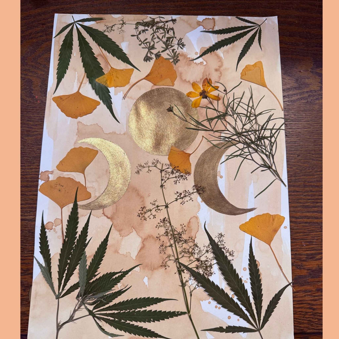 Dried leaves & moons
