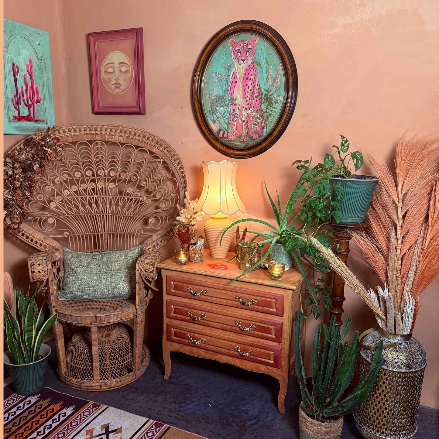 Pink panther & dried flowers