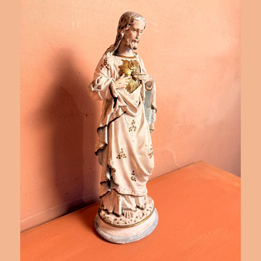 Vintage sacred heart Jezus statue